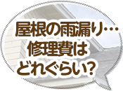 屋根の雨漏り…修理費はどれぐらい？